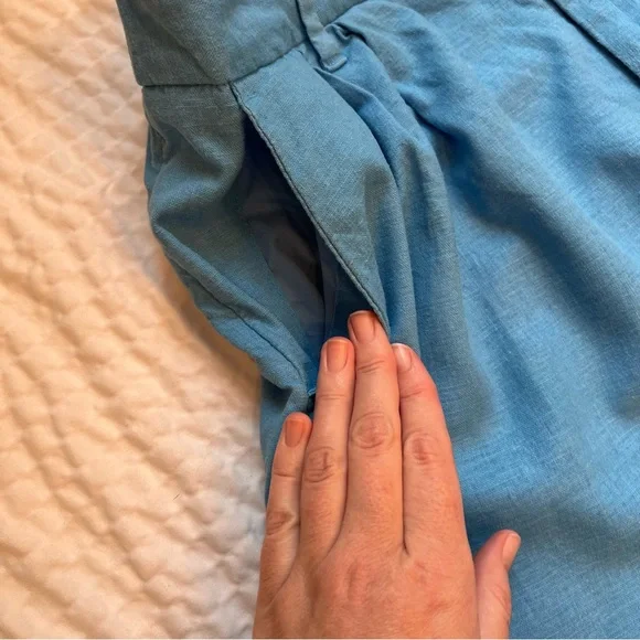 A New Day-Linen Pants- Light Blue- 10 - Picture 6 of 10